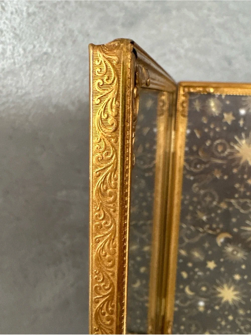 Vintage ORNATE DANISH Bi-Fold Picture Frame 8